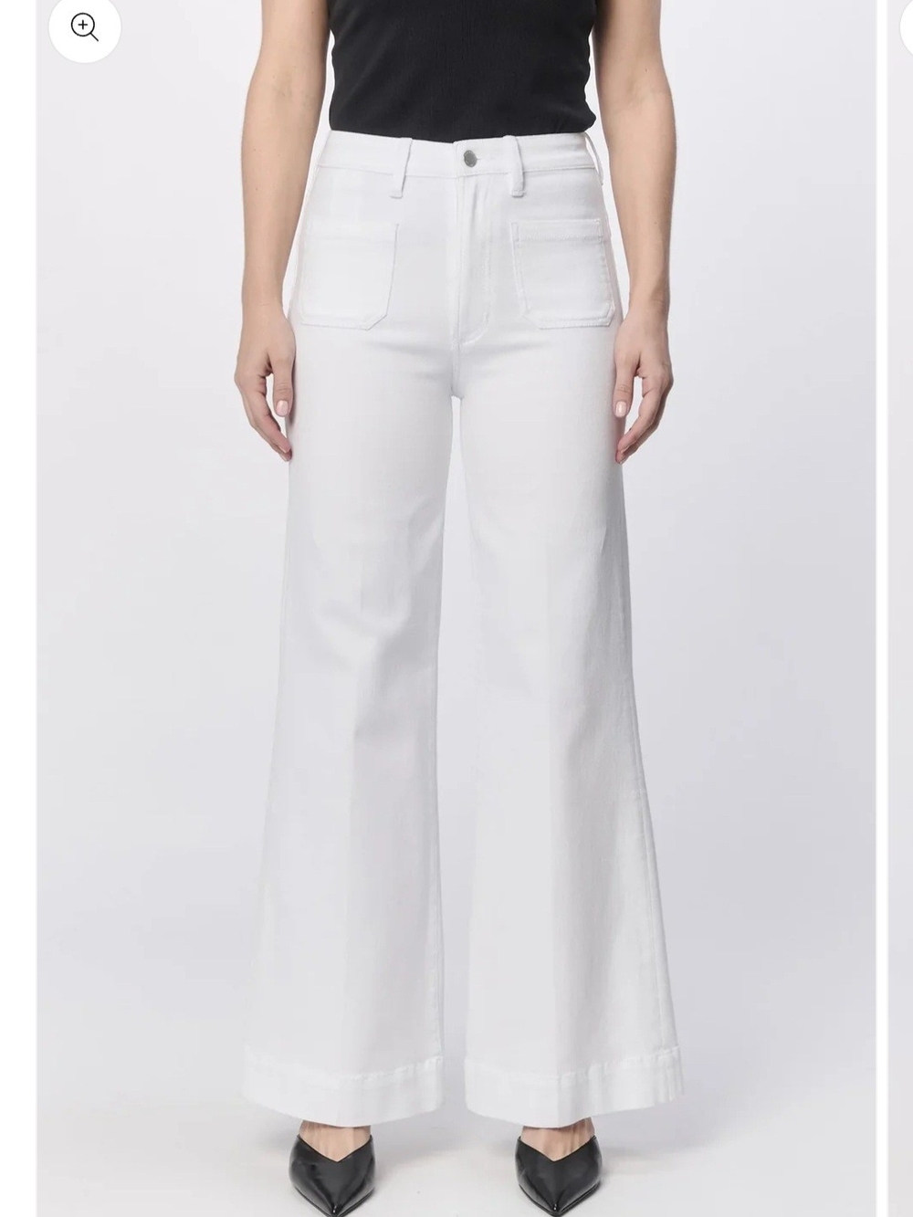 NWOT Sz 28 Dear John Fiona White High-Rise Wide-Leg Jeans Cotton/Poly/Spandex